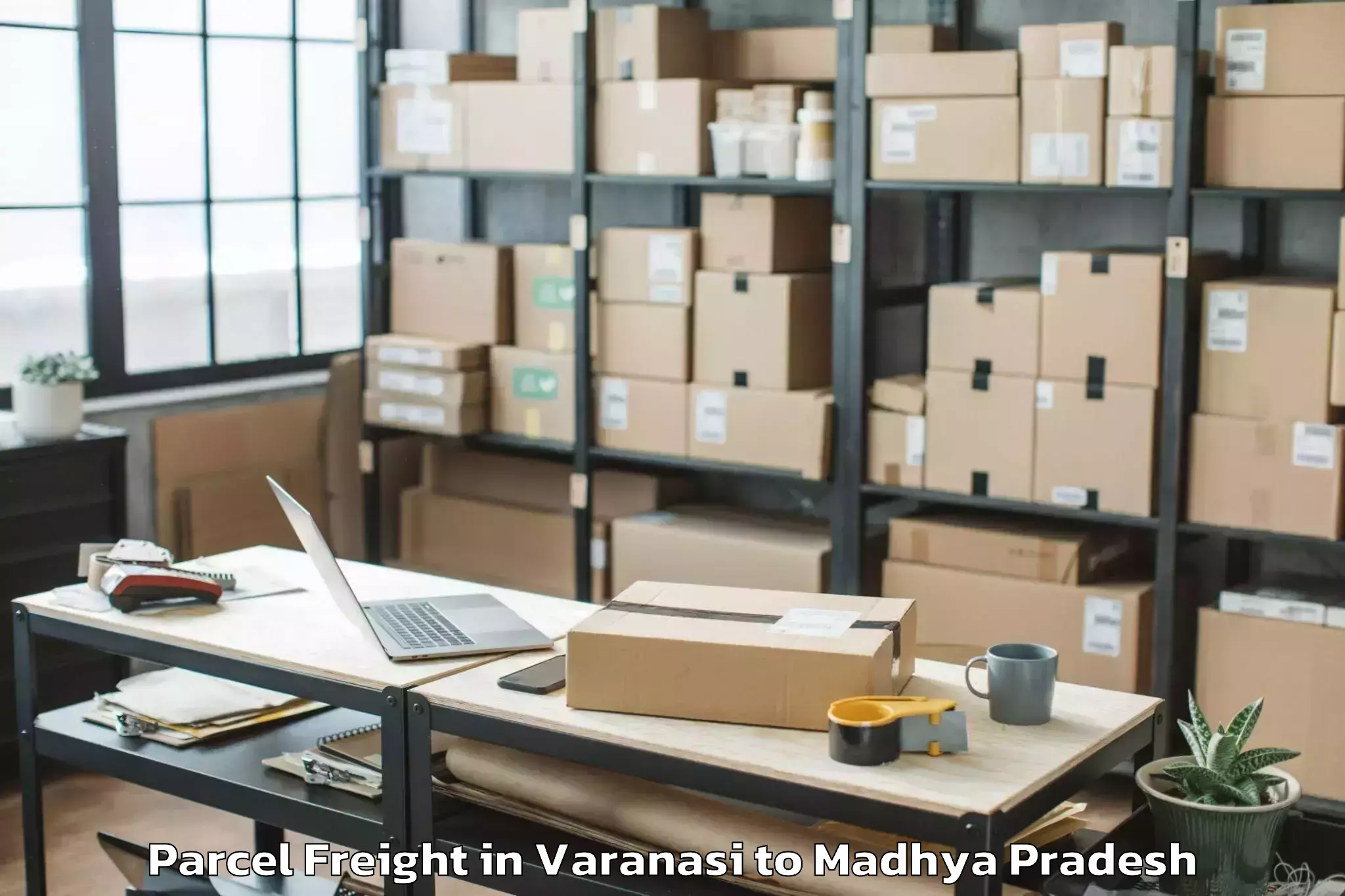 Reliable Varanasi to Kailaras Parcel Freight